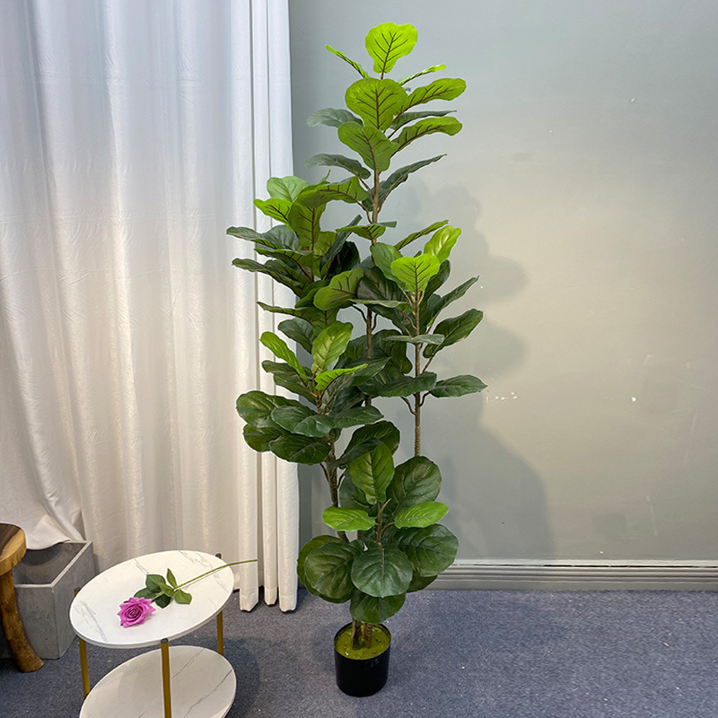Fiddle Leaf Fig - 59インチの大きなficusツリー人工植物偽の木プラスチック製のbanleafs本物のタッチバンツリー葉ホームオフィスショップの装飾