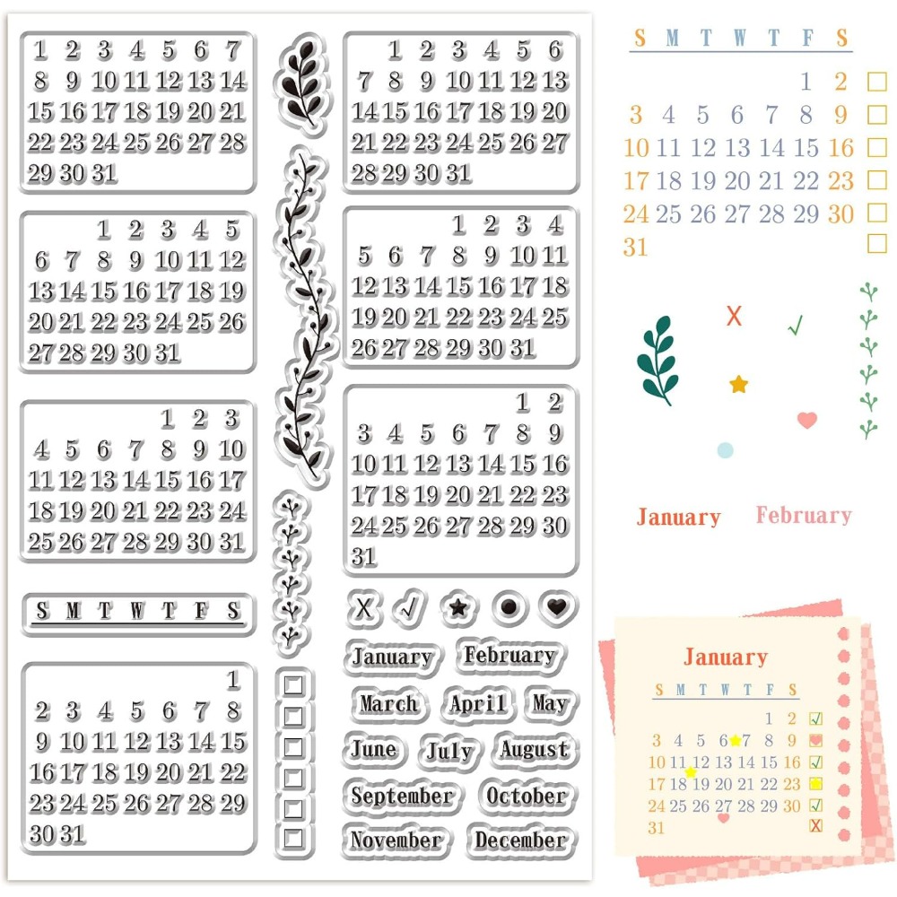 カレンダー クリアスタンプシート 再利用可能な透明ゴムプラン - Planned Parenthood のレビューと価格