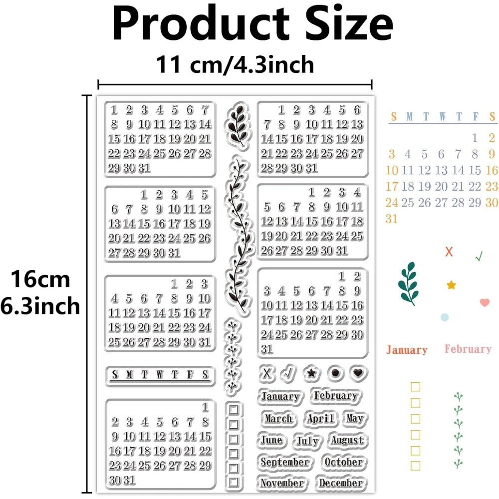 カレンダー クリアスタンプシート 再利用可能な透明ゴムプラン - Planned Parenthood のレビューと価格