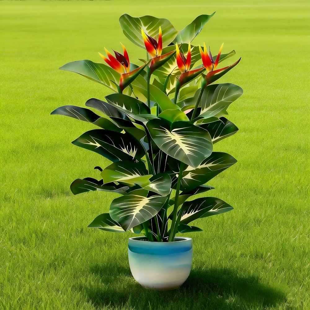 人工の極楽鳥花とポトスの植物、庭園、ショッピングセンター、ホ - Fiddle Leaf Fig のレビューと価格