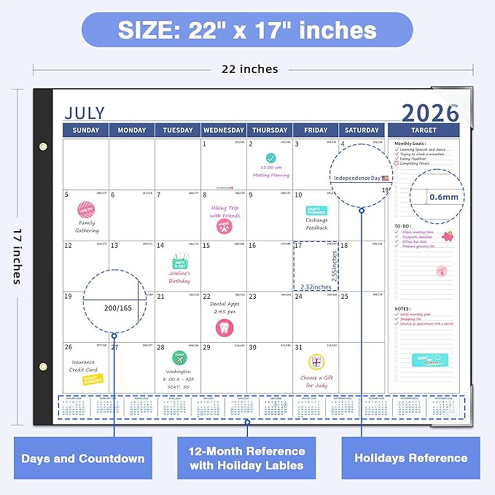 大型カレンダー 2026-2027 デイリー ウィークリー  - Planned Parenthood のレビューと価格