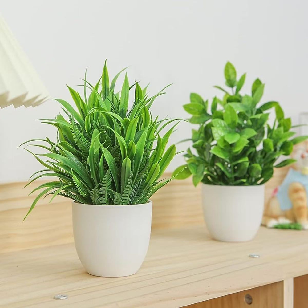 4個セット ミニ人工植物 鉢植え 室内/屋外装飾 グリーン盆 - Fiddle Leaf Fig のレビューと価格